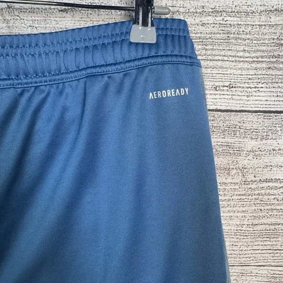 adidas Men's Blue Track Joggers with Gray Accents - Picture 4 of 5